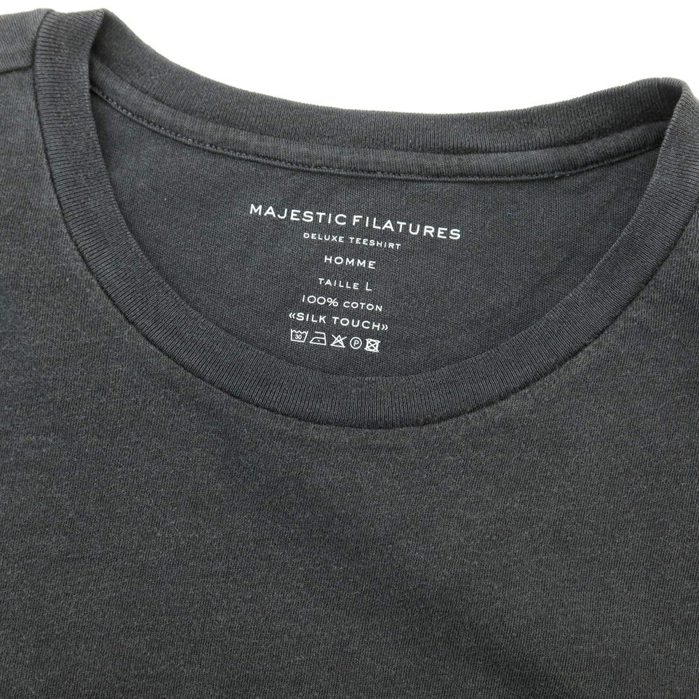 【新品】マジェスティック フィラチュール オム MAJESTIC FILATURES HOMME コットン クルーネック 半袖Tシャツ ダークグレー【 L 】【 状態ランクN 】【 メンズ 】