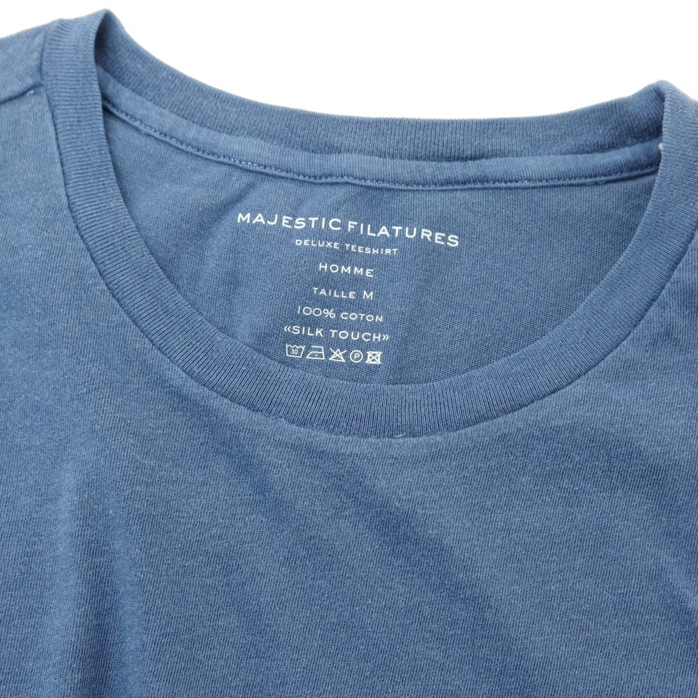 【新品】マジェスティック フィラチュール オム MAJESTIC FILATURES HOMME コットン クルーネック 半袖Tシャツ ダルブルー【 M 】【 状態ランクN 】【 メンズ 】