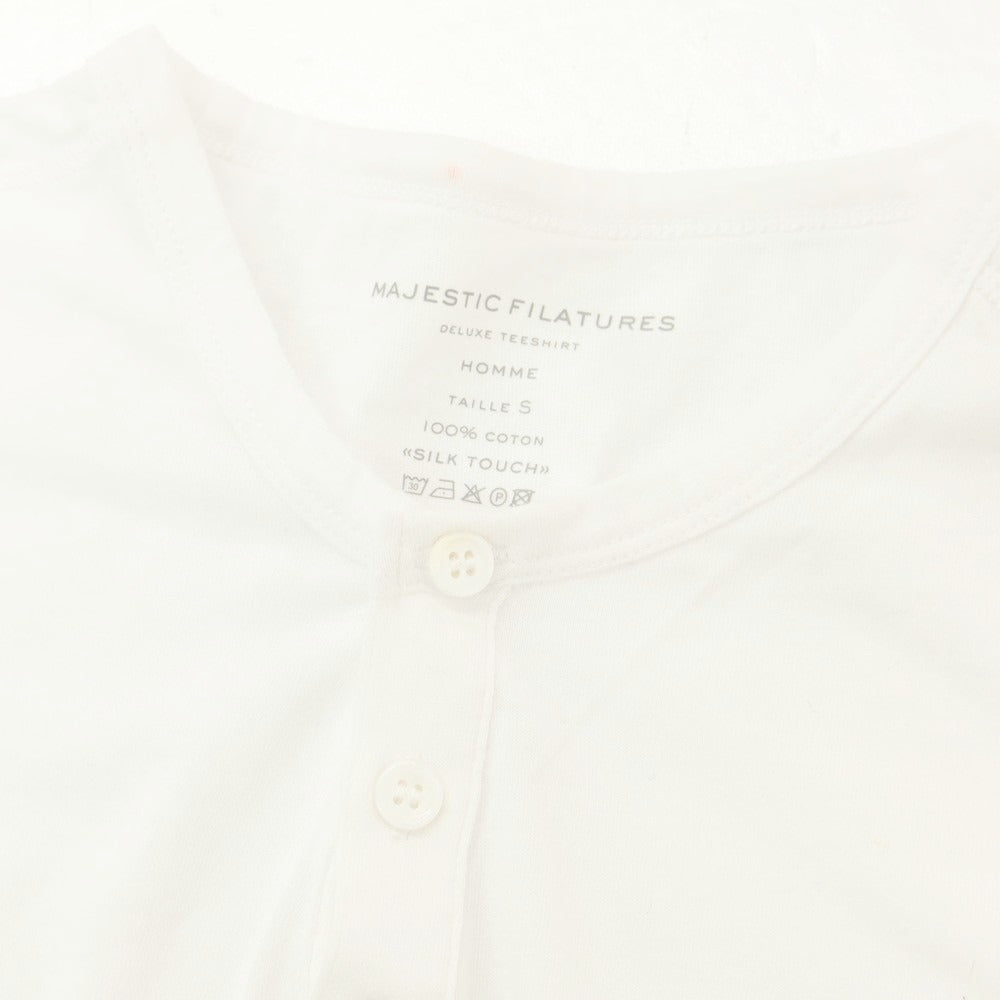 【新品】マジェスティック フィラチュール オム MAJESTIC FILATURES HOMME コットン ヘンリーネック 半袖Tシャツ ホワイト【 S 】【 状態ランクN 】【 メンズ 】