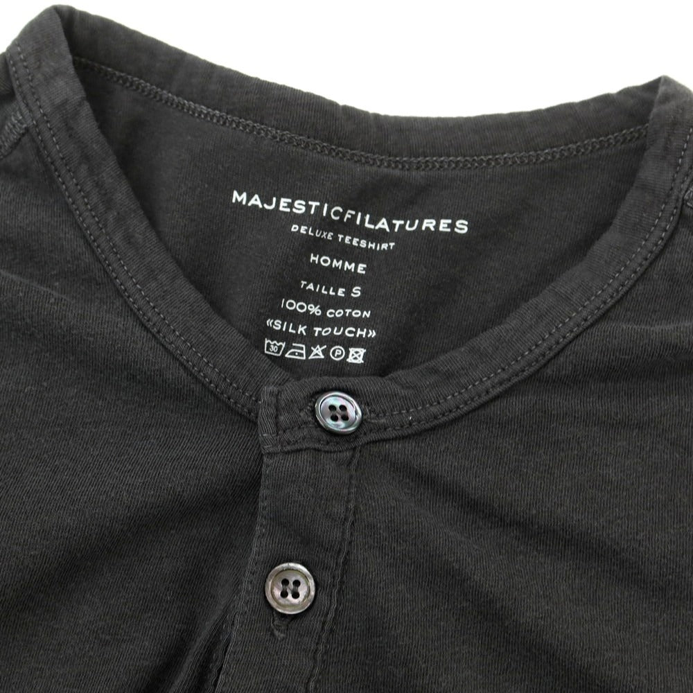 【新品】マジェスティック フィラチュール オム MAJESTIC FILATURES HOMME コットン ヘンリーネック 半袖Tシャツ ダークグレー【 S 】【 状態ランクN 】【 メンズ 】