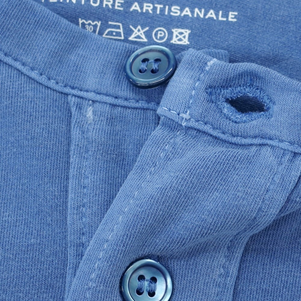 【新品】マジェスティック フィラチュール オム MAJESTIC FILATURES HOMME ストレッチコットン ヘンリ―ネック 半袖Tシャツ ブルー【 S 】【 状態ランクN 】【 メンズ 】