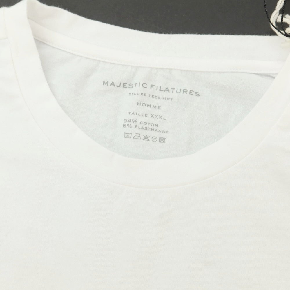 【新品アウトレット】マジェスティック フィラチュール オム MAJESTIC FILATURES HOMME ストレッチコットン クル―ネック 長袖Tシャツ ホワイト【 XXXL 】【 状態ランクN- 】【 メンズ 】