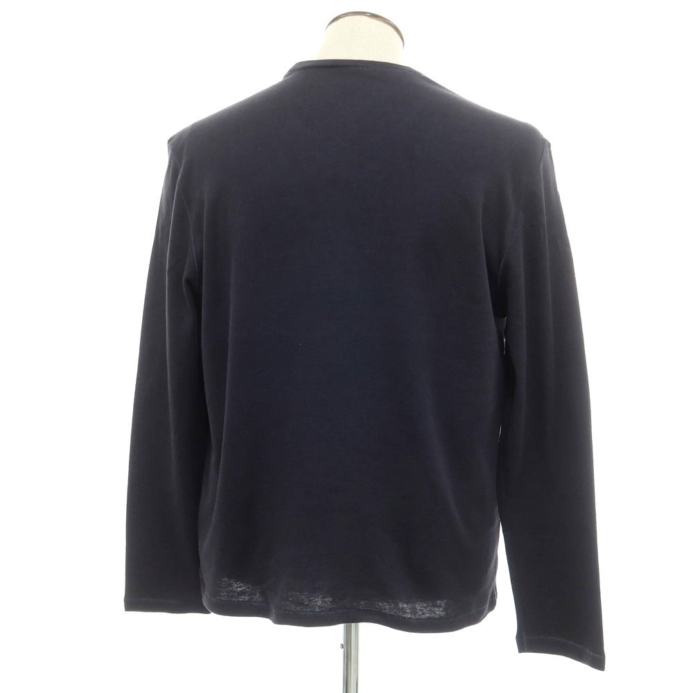 【新品】マジェスティック フィラチュール オム MAJESTIC FILATURES HOMME コットンカシミヤ クルーネック 長袖Tシャツ ネイビー【 XL 】【 状態ランクN 】【 メンズ 】