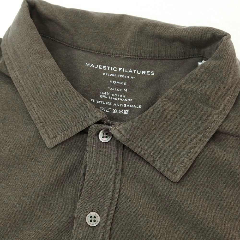 【新品】マジェスティック フィラチュール オム MAJESTIC FILATURES HOMME ストレッチコットン 半袖ポロシャツ グレイッシュカーキ【 M 】【 状態ランクN 】【 メンズ 】