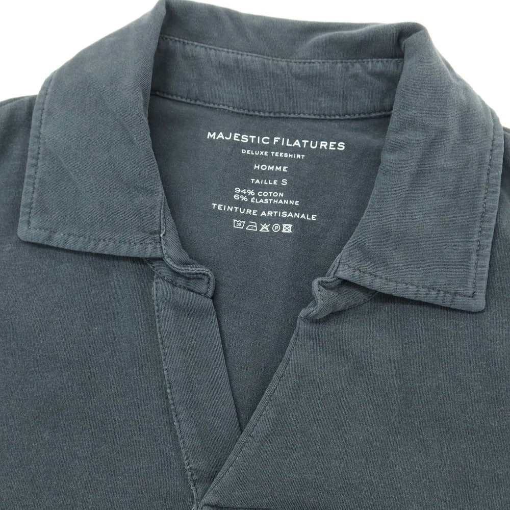 【新品】マジェスティック フィラチュール オム MAJESTIC FILATURES HOMME ストレッチコットン 長袖ポロシャツ ダークグレー【 S 】【 状態ランクN 】【 メンズ 】