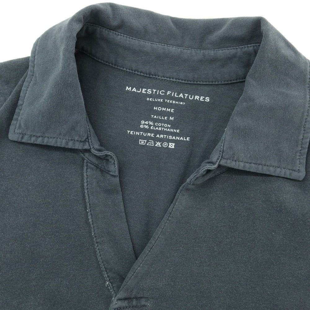 【新品】マジェスティック フィラチュール オム MAJESTIC FILATURES HOMME ストレッチコットン 長袖ポロシャツ ダークグレー【 M 】【 状態ランクN 】【 メンズ 】