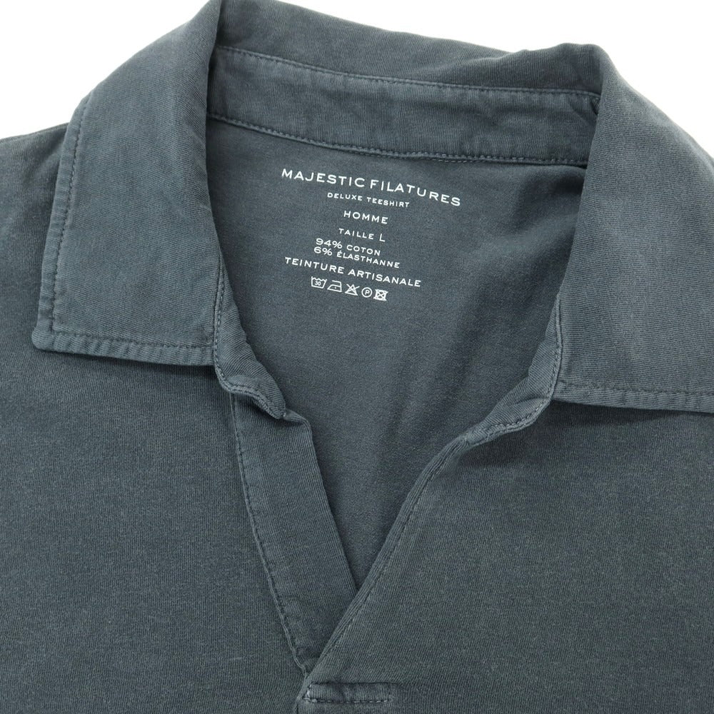 【新品】マジェスティック フィラチュール オム MAJESTIC FILATURES HOMME ストレッチコットン 長袖ポロシャツ ダークグレー【 L 】【 状態ランクN 】【 メンズ 】