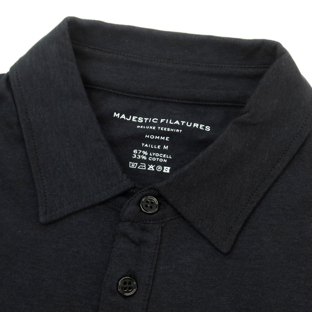 【新品】マジェスティック フィラチュール オム MAJESTIC FILATURES HOMME リヨセルコットン 半袖ポロシャツ ブラック【 M 】【 状態ランクN 】【 メンズ 】