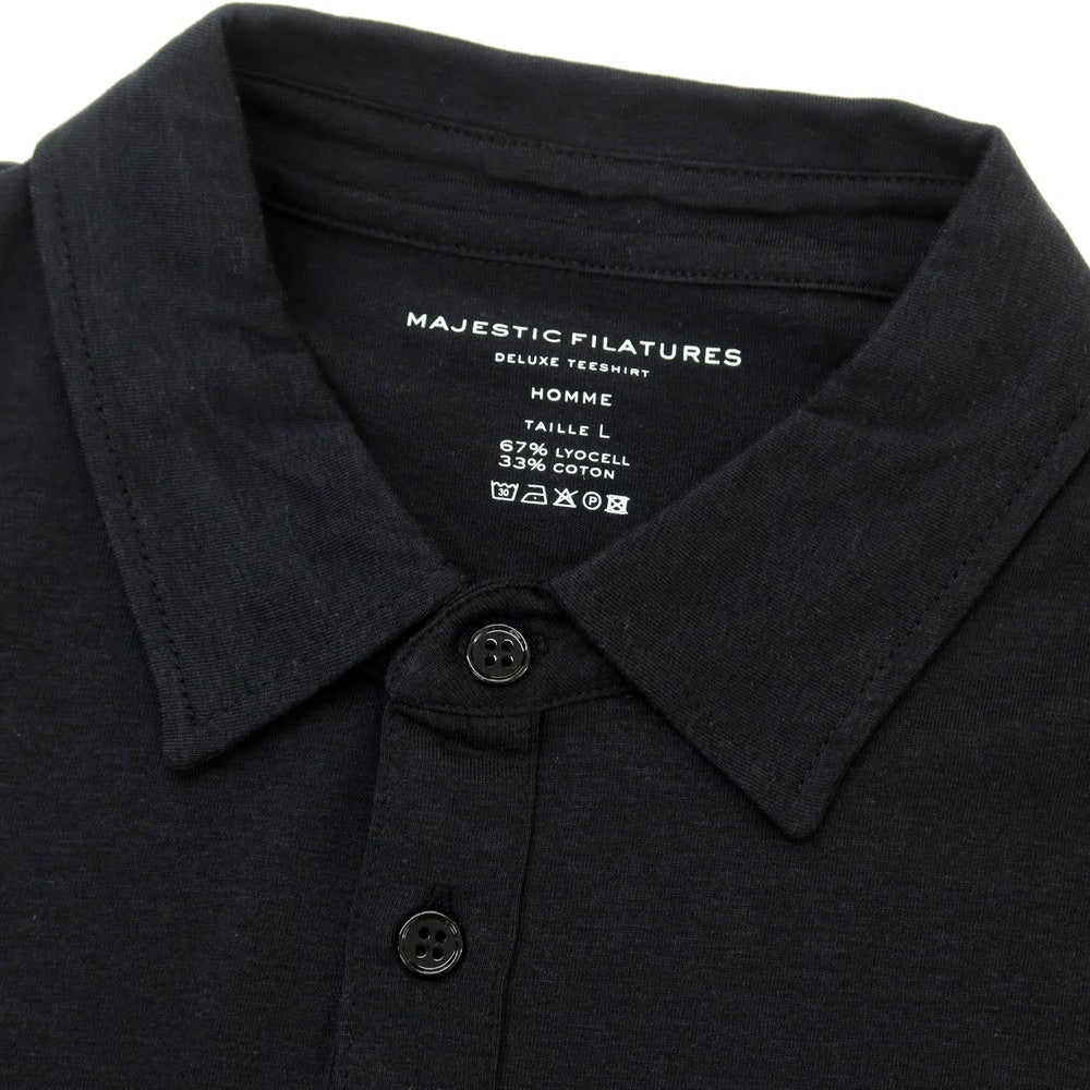 【新品】マジェスティック フィラチュール オム MAJESTIC FILATURES HOMME リヨセルコットン 半袖ポロシャツ ブラック【 L 】【 状態ランクN 】【 メンズ 】