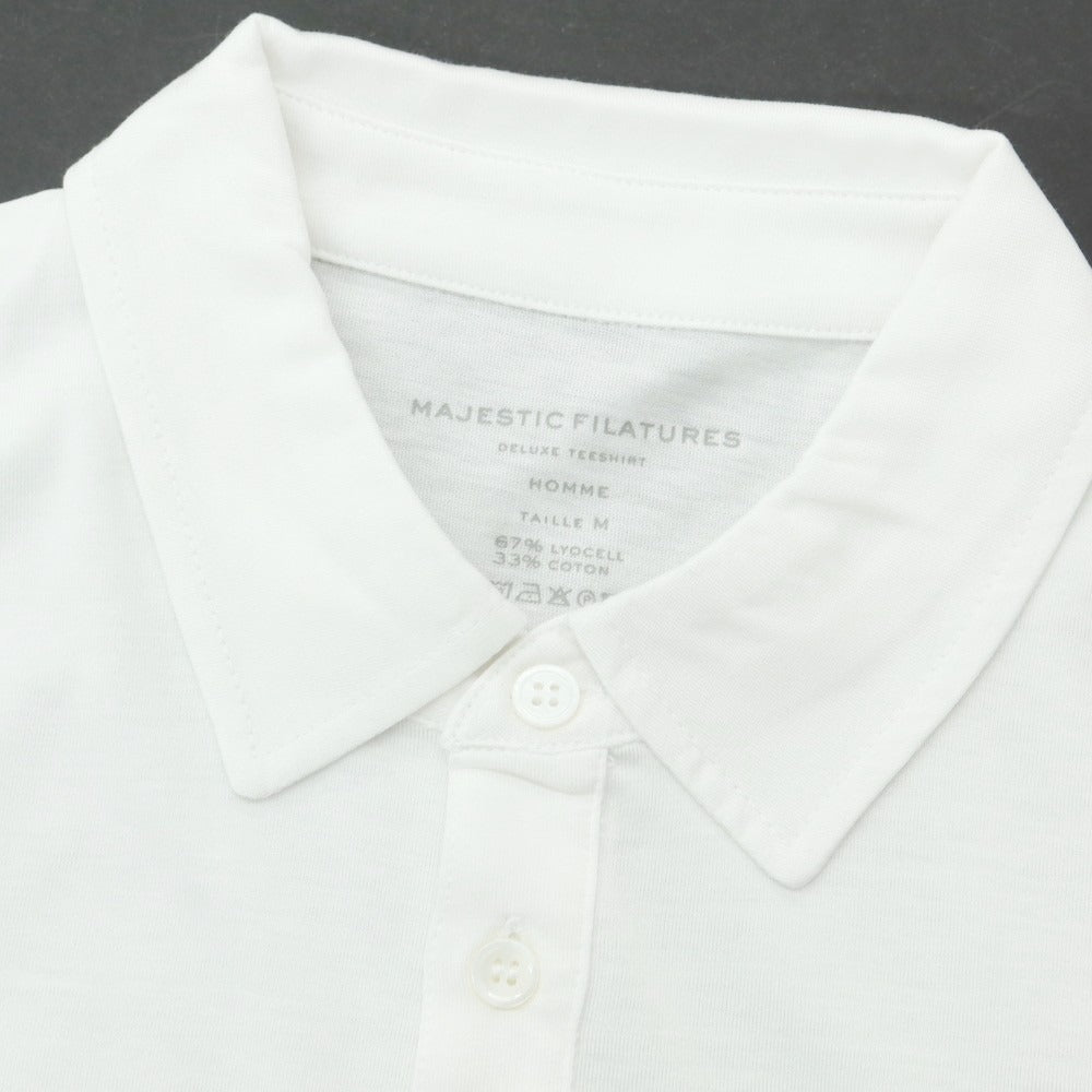 【新品アウトレット】マジェスティック フィラチュール オム MAJESTIC FILATURES HOMME リヨセルコットン 半袖ポロシャツ ホワイト【 M 】【 状態ランクN- 】【 メンズ 】