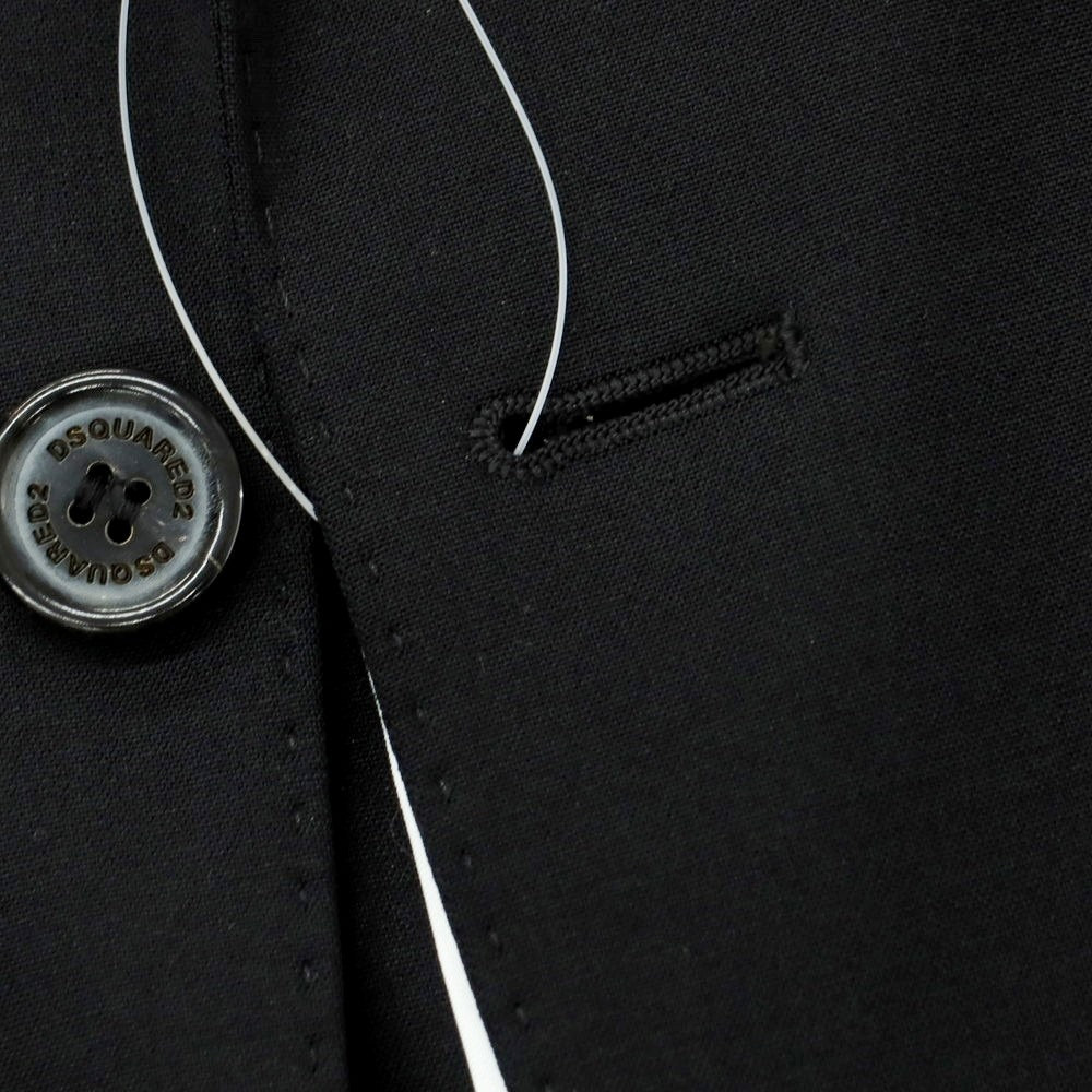 【新品】ディースクエアード DSQUARED2 ストレッチウール 2つボタンスーツ ブラック【 46 】【 状態ランクN 】【 メンズ 】