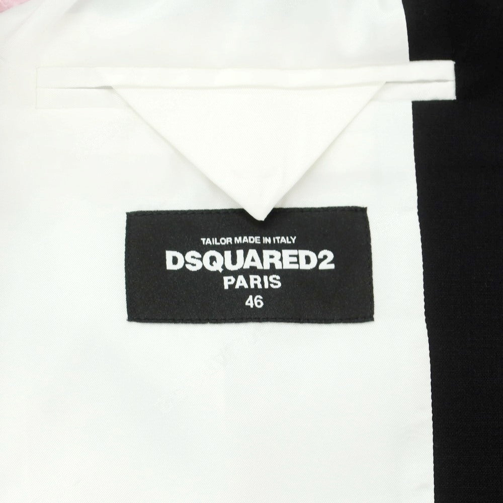 【新品】ディースクエアード DSQUARED2 ストレッチウール 2つボタンスーツ ブラック【 46 】【 状態ランクN 】【 メンズ 】