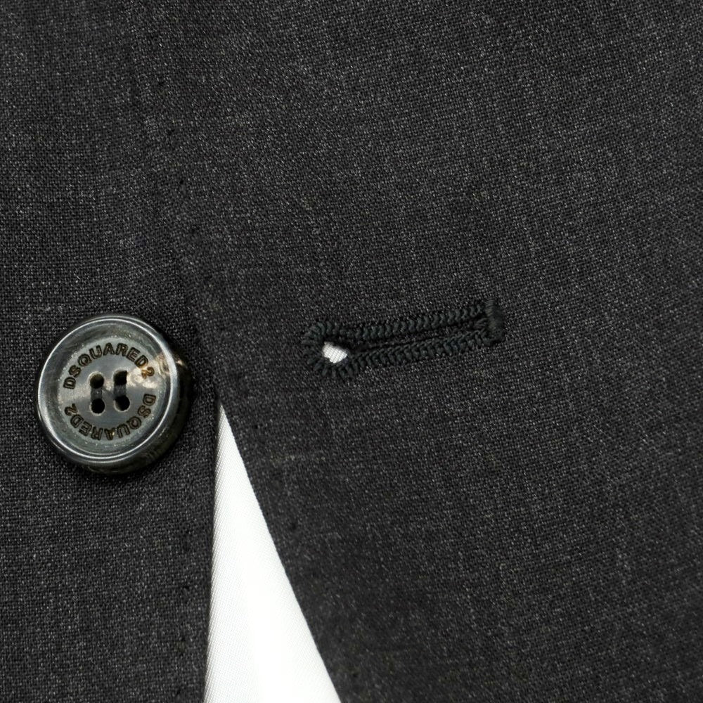 【新品】ディースクエアード DSQUARED2 ストレッチウール 2つボタンスーツ ダークグレー【 42 】【 状態ランクN 】【 メンズ 】