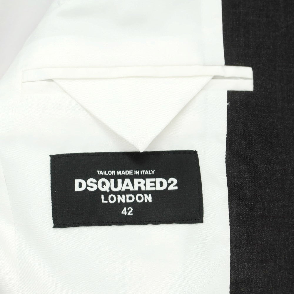 【新品】ディースクエアード DSQUARED2 ストレッチウール 2つボタンスーツ ダークグレー【 42 】【 状態ランクN 】【 メンズ 】