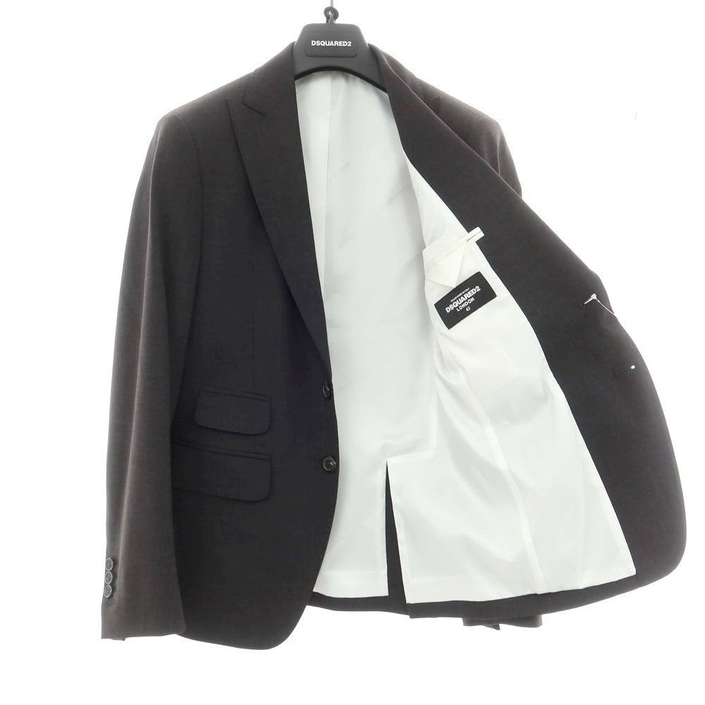 【新品】ディースクエアード DSQUARED2 ストレッチウール 2つボタンスーツ ダークグレー【 46 】【 状態ランクN 】【 メンズ 】