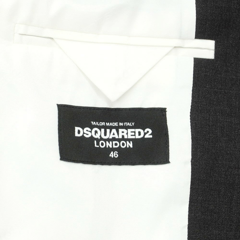 【新品】ディースクエアード DSQUARED2 ストレッチウール 2つボタンスーツ ダークグレー【 46 】【 状態ランクN 】【 メンズ 】