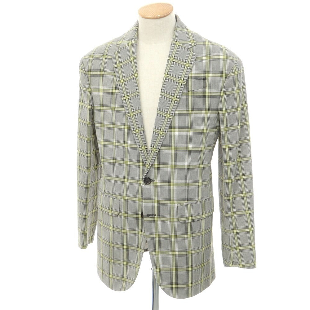 【新品アウトレット】ディースクエアード DSQUARED2 コットン チェック テーラードジャケット グレーxグリーン【 44 】【 状態ランクN- 】【 メンズ 】