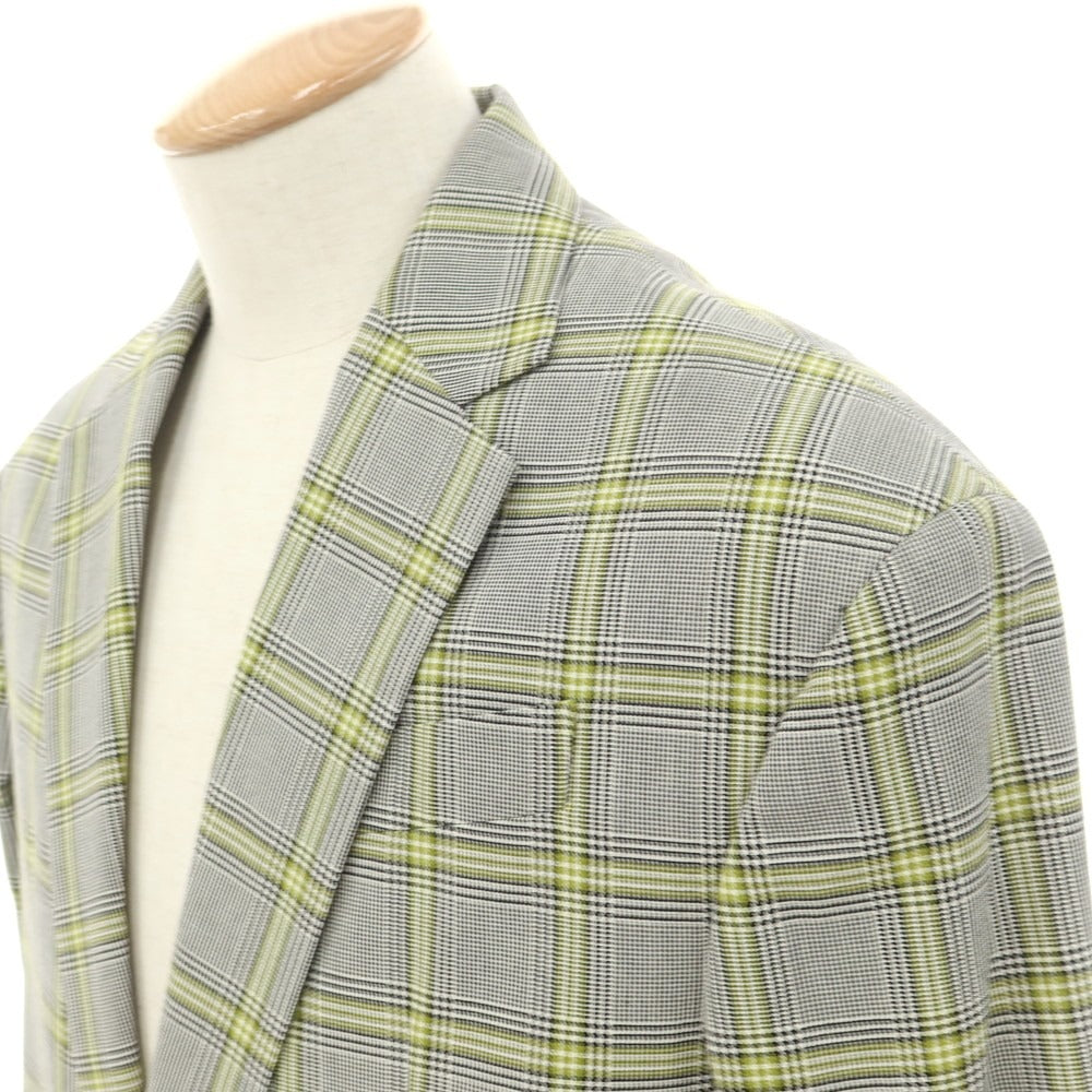 【新品アウトレット】ディースクエアード DSQUARED2 コットン チェック テーラードジャケット グレーxグリーン【 44 】【 状態ランクN- 】【 メンズ 】