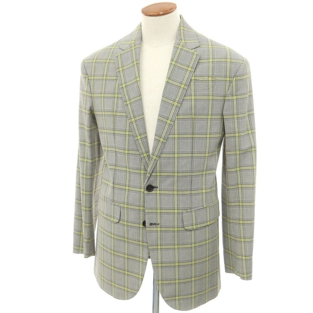 【新品】ディースクエアード DSQUARED2 コットン チェック テーラードジャケット グレーxグリーン【 46 】【 状態ランクN 】【 メンズ 】