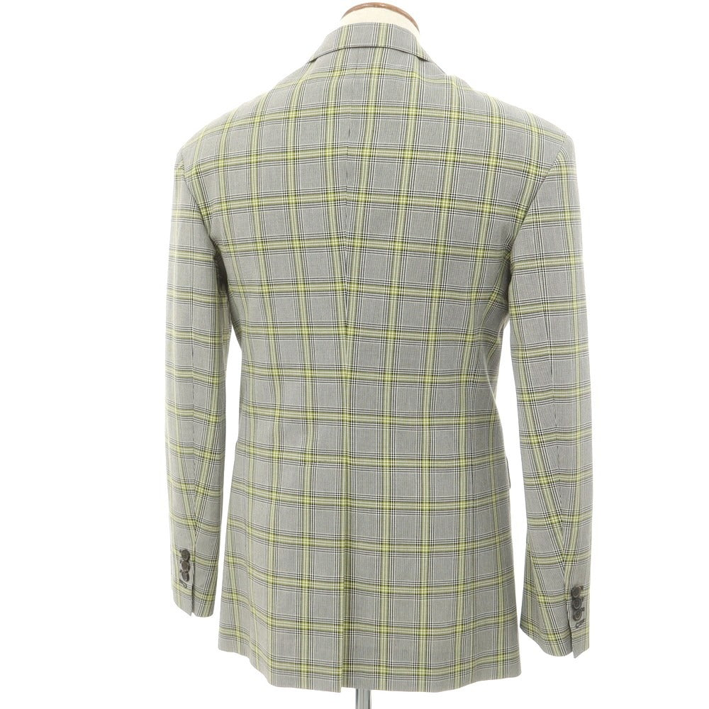 【新品】ディースクエアード DSQUARED2 コットン チェック テーラードジャケット グレーxグリーン【 46 】【 状態ランクN 】【 メンズ 】