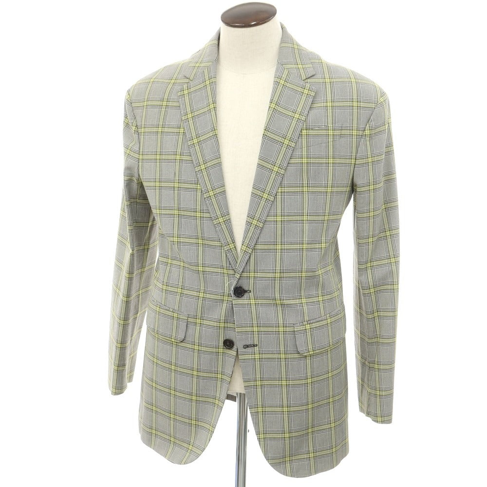 【新品】ディースクエアード DSQUARED2 コットン チェック テーラードジャケット グレーxグリーン【 48 】【 状態ランクN 】【 メンズ 】