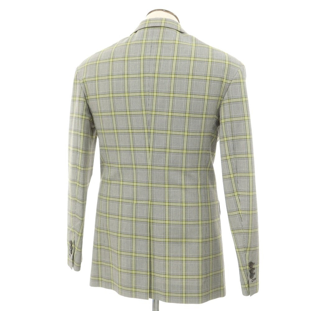 【新品】ディースクエアード DSQUARED2 コットン チェック テーラードジャケット グレーxグリーン【 48 】【 状態ランクN 】【 メンズ 】