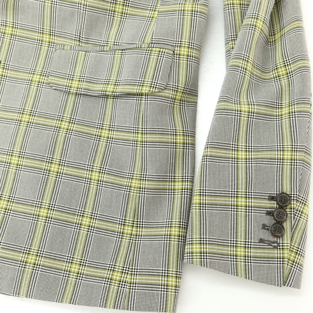 【新品】ディースクエアード DSQUARED2 コットン チェック テーラードジャケット グレーxグリーン【 48 】【 状態ランクN 】【 メンズ 】