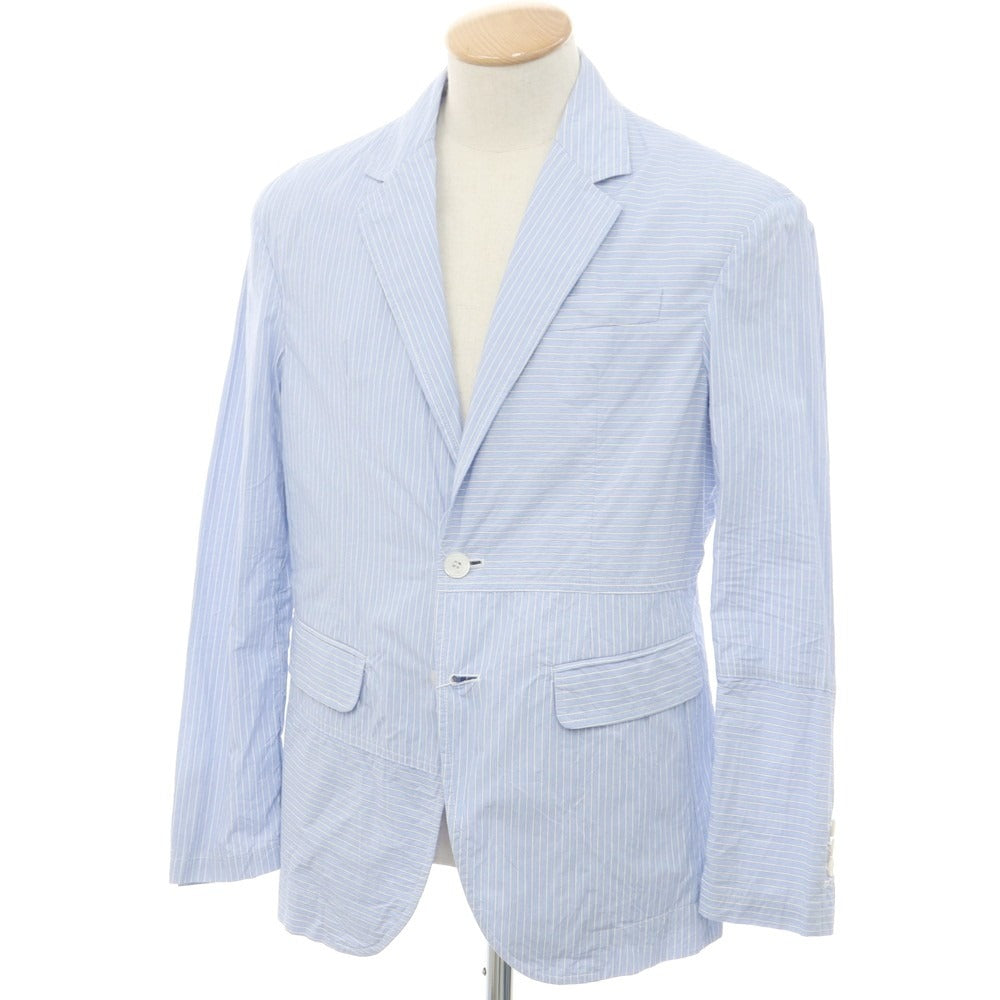 【新品】ディースクエアード DSQUARED2 ストライプ 切替コットン ジャケット ライトブルーxホワイト【 44 】【 状態ランクN 】【 メンズ 】