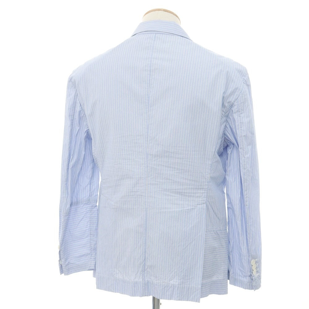 【新品】ディースクエアード DSQUARED2 ストライプ 切替コットン ジャケット ライトブルーxホワイト【 44 】【 状態ランクN 】【 メンズ 】