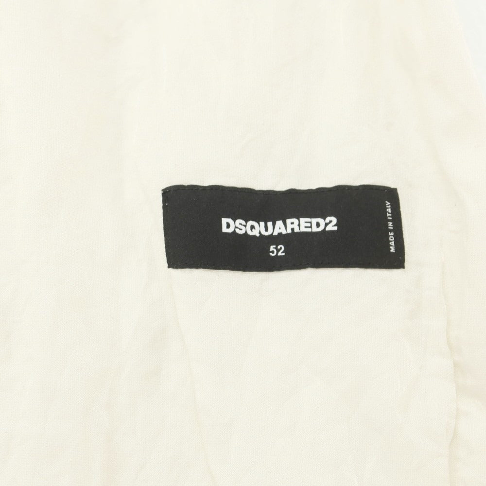 【新品アウトレット】ディースクエアード DSQUARED2 コットンナイロン シワ加工 カジュアルジャケット オフホワイト【 52 】【 状態ランクN- 】【 メンズ 】
