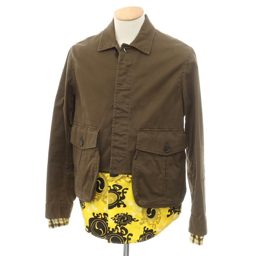 【新品】ディースクエアード DSQUARED2 ストレッチコットン 切替 ミリタリージャケット オリーブxイエロー【 44 】【 状態ランクN 】【 メンズ 】