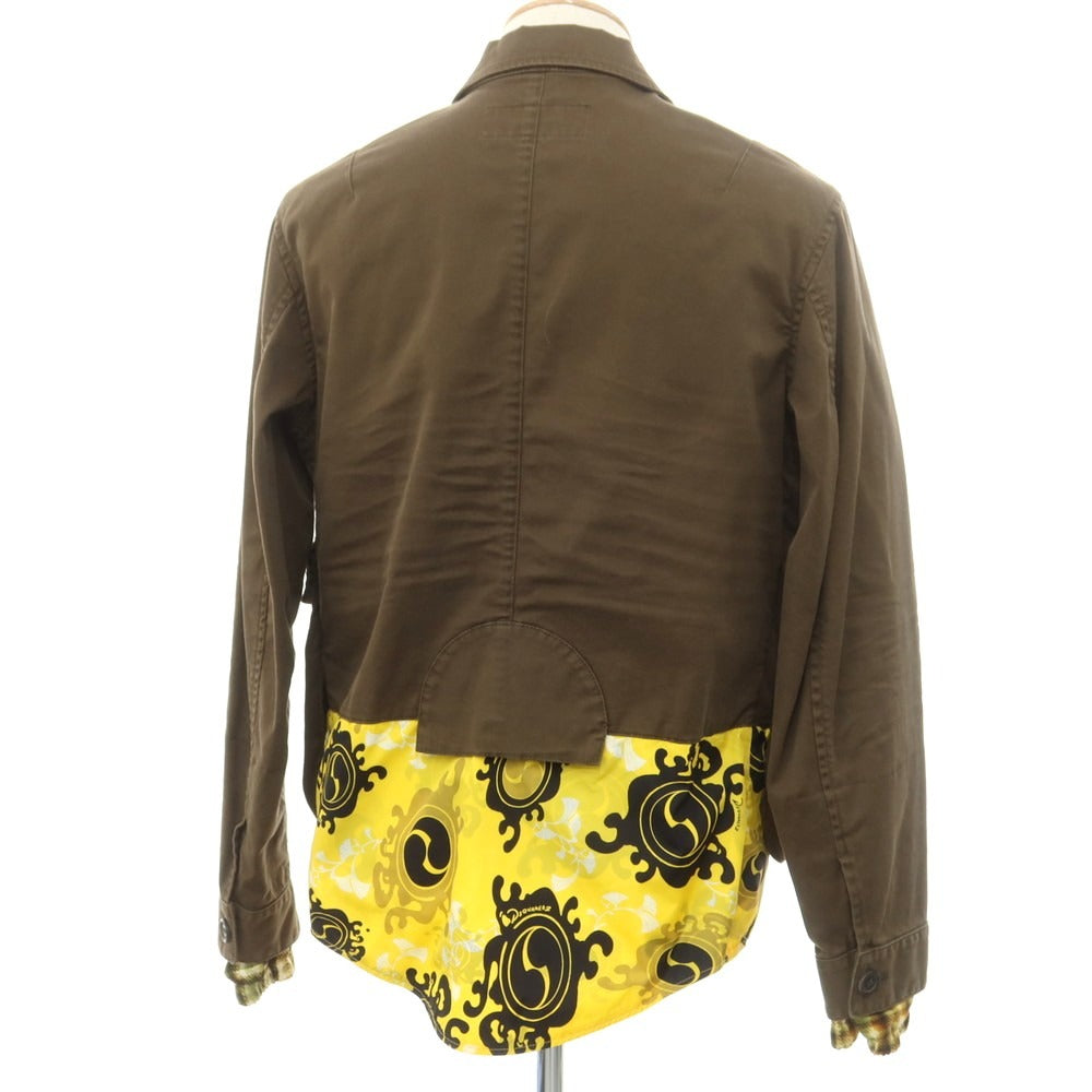 【新品】ディースクエアード DSQUARED2 ストレッチコットン 切替 ミリタリージャケット オリーブxイエロー【 44 】【 状態ランクN 】【 メンズ 】