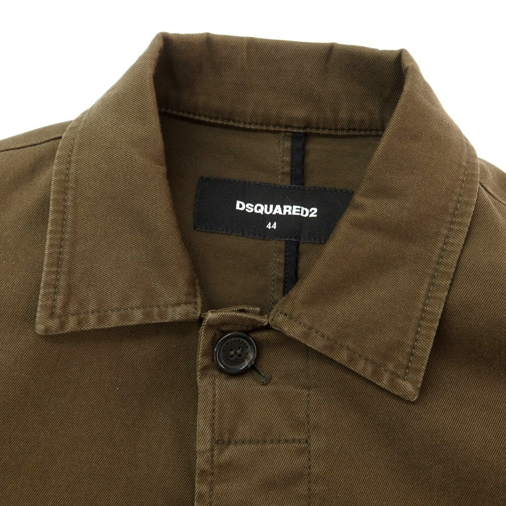 【新品】ディースクエアード DSQUARED2 ストレッチコットン 切替 ミリタリージャケット オリーブxイエロー【 44 】【 状態ランクN 】【 メンズ 】