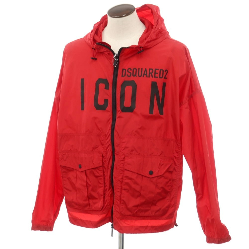 【新品】ディースクエアード DSQUARED2 ナイロン ICON シェルジャケット レッド【 XXL 】【 状態ランクN 】【 メンズ 】