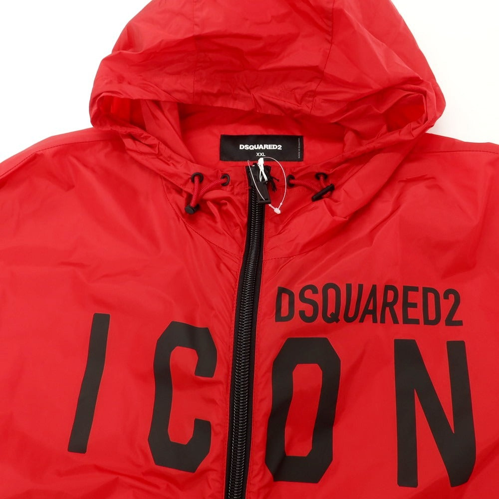 【新品】ディースクエアード DSQUARED2 ナイロン ICON シェルジャケット レッド【 XXL 】【 状態ランクN 】【 メンズ 】