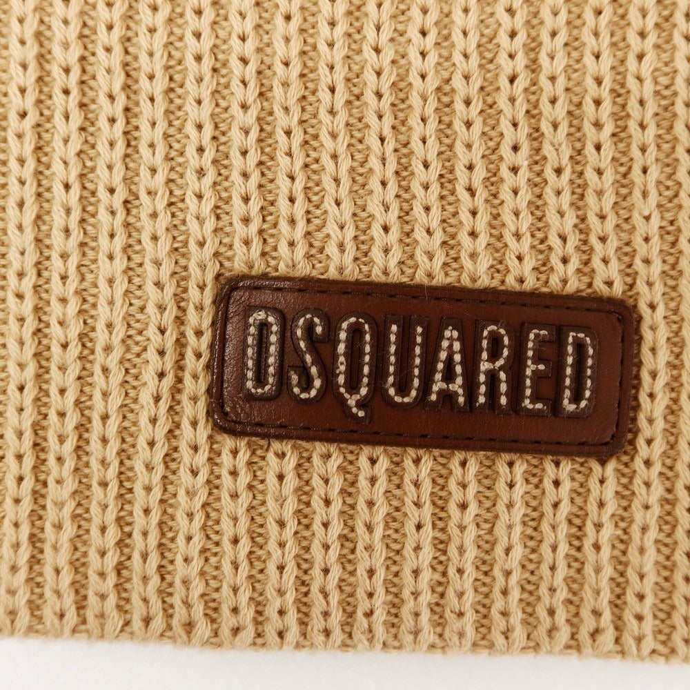 【新品】ディースクエアード DSQUARED2 ミドルゲージ コットン リブ ポロニット ベスト ベージュ【 XL 】【 状態ランクN 】【 メンズ 】