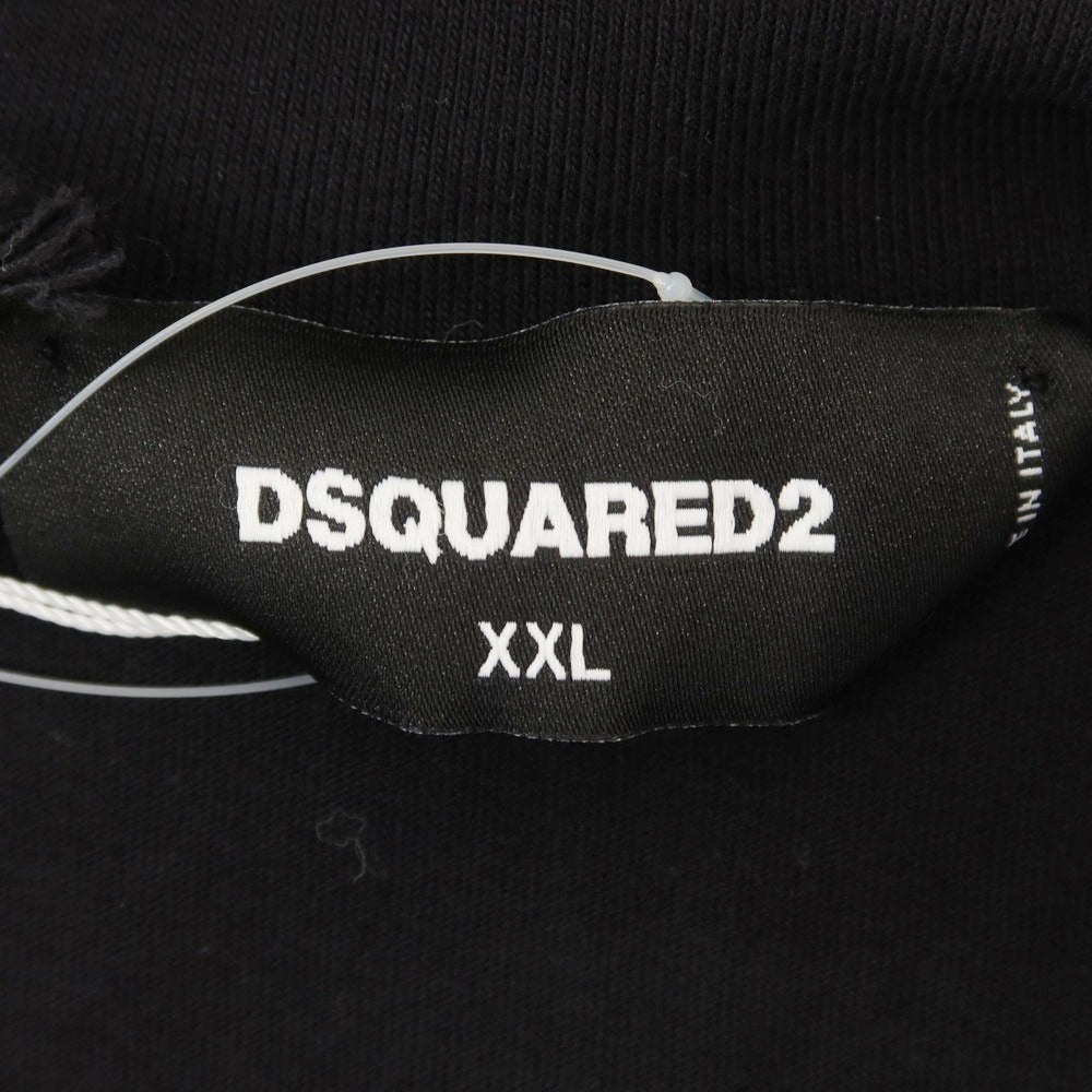 【新品】ディースクエアード DSQUARED2 コットン スタンドカラー ダブルジップ ジャージ ブラック【 XXL 】【 状態ランクN 】【 メンズ 】