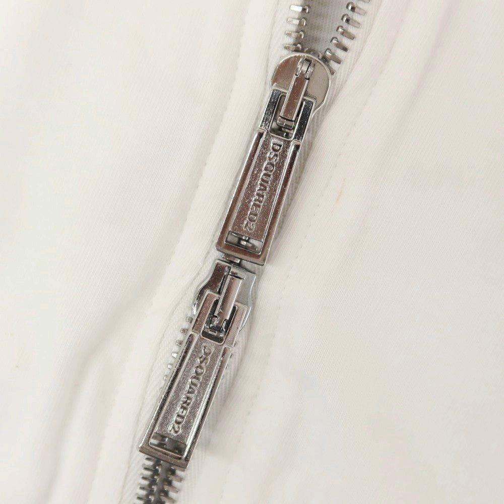 【新品アウトレット】ディースクエアード DSQUARED2 コットン スタンドカラー ダブルジップ ジャージ ホワイト【 XXL 】【 状態ランクN- 】【 メンズ 】