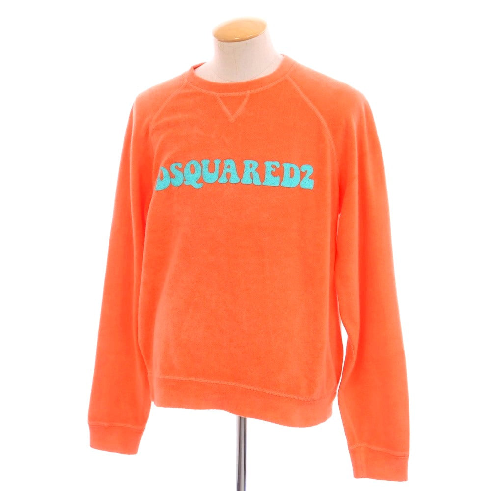 【新品】ディースクエアード DSQUARED2 コットンナイロン パイル クルーネック スウェット アプリコットオレンジ【 S 】【 状態ランクN 】【 メンズ 】