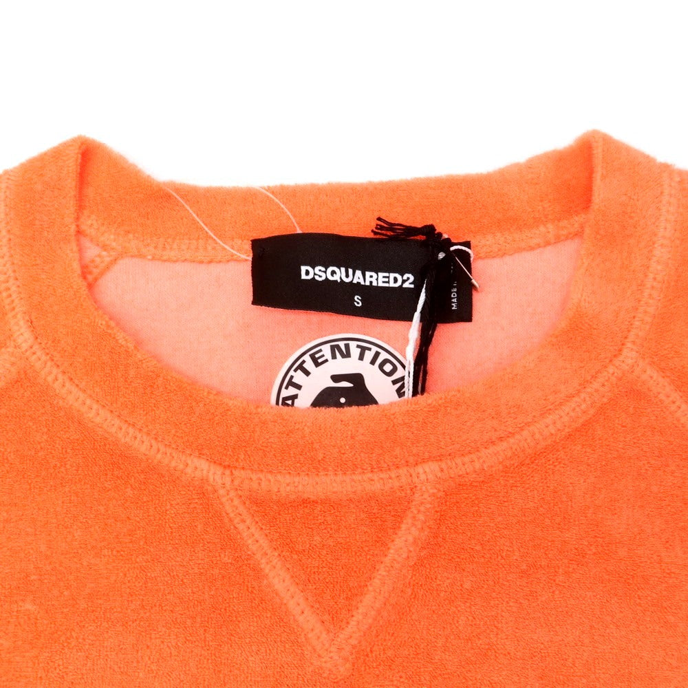 【新品】ディースクエアード DSQUARED2 コットンナイロン パイル クルーネック スウェット アプリコットオレンジ【 S 】【 状態ランクN 】【 メンズ 】