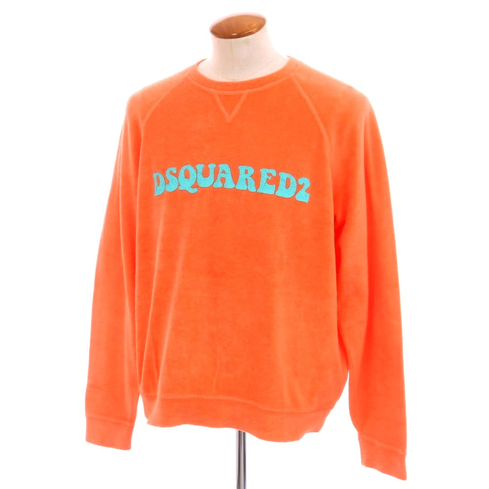 【新品アウトレット】ディースクエアード DSQUARED2 コットンナイロン パイル クルーネック スウェット アプリコットオレンジ【 M 】【 状態ランクN- 】【 メンズ 】