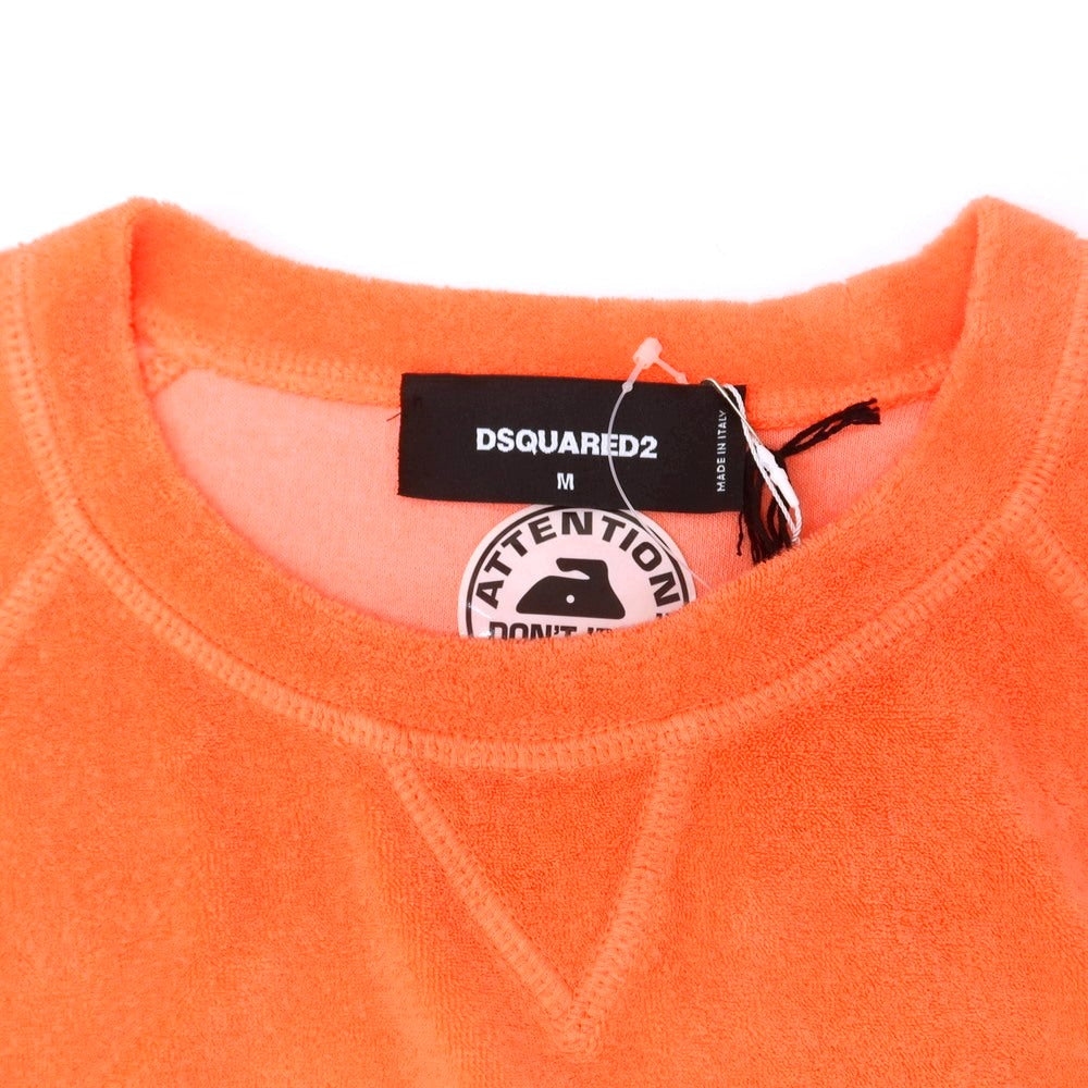 【新品アウトレット】ディースクエアード DSQUARED2 コットンナイロン パイル クルーネック スウェット アプリコットオレンジ【 M 】【 状態ランクN- 】【 メンズ 】