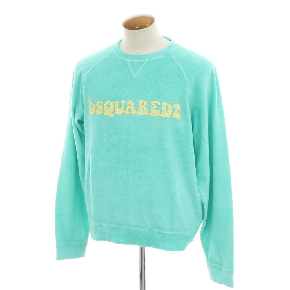 【新品】ディースクエアード DSQUARED2 コットンナイロン パイル クルーネック スウェット ミント【 M 】【 状態ランクN 】【 メンズ 】