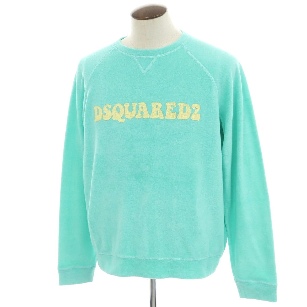 【新品】ディースクエアード DSQUARED2 コットンナイロン パイル クルーネック スウェット ミント【 L 】【 状態ランクN 】【 メンズ 】
