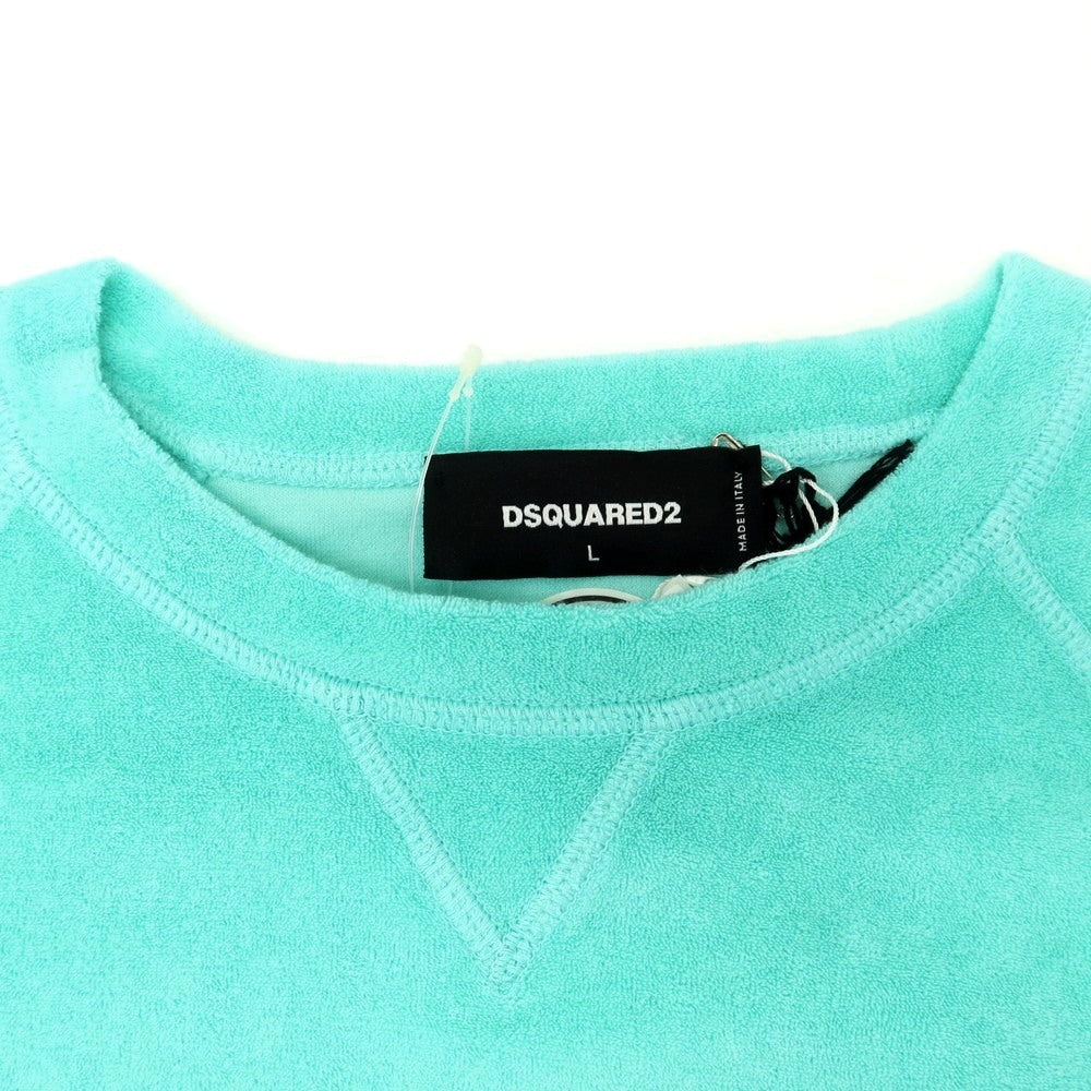 【新品】ディースクエアード DSQUARED2 コットンナイロン パイル クルーネック スウェット ミント【 L 】【 状態ランクN 】【 メンズ 】