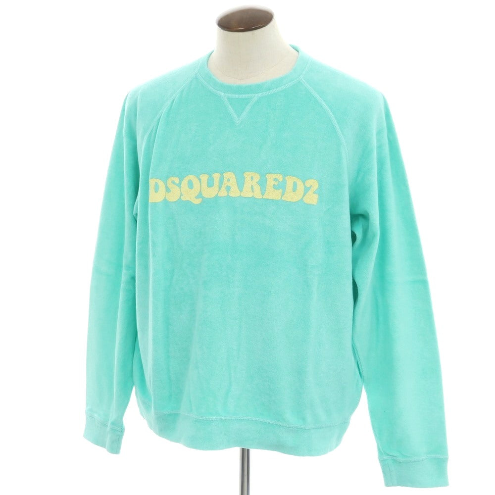 【新品】ディースクエアード DSQUARED2 コットンナイロン パイル クルーネック スウェット ミント【 XL 】【 状態ランクN 】【 メンズ 】