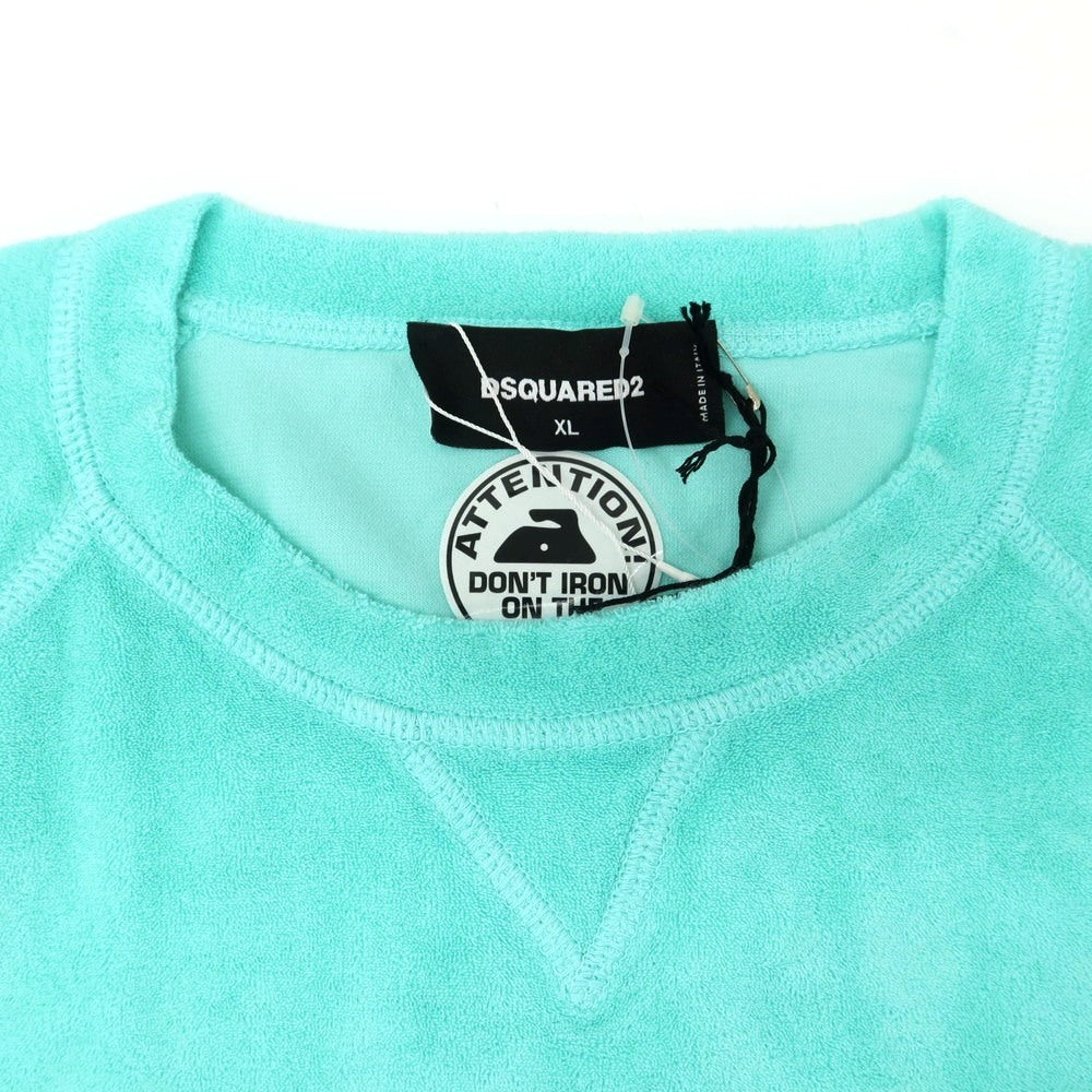 【新品】ディースクエアード DSQUARED2 コットンナイロン パイル クルーネック スウェット ミント【 XL 】【 状態ランクN 】【 メンズ 】