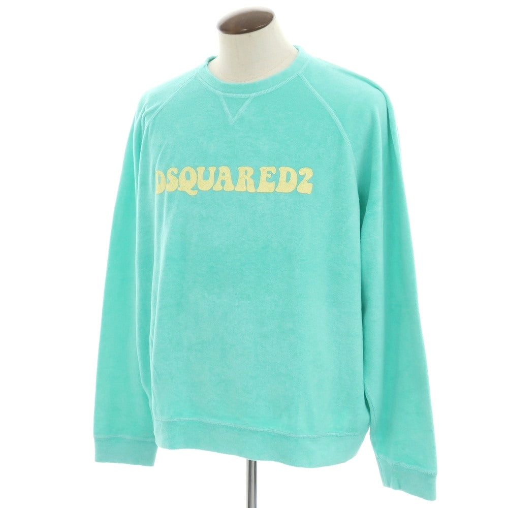 【新品】ディースクエアード DSQUARED2 コットンナイロン パイル クルーネック スウェット ミント【 XXL 】【 状態ランクN 】【 メンズ 】