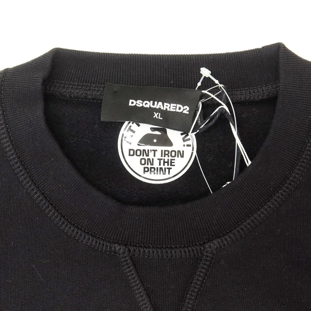 【新品】ディースクエアード DSQUARED2 コットン クルーネック スウェット ブラック【 XL 】【 状態ランクN 】【 メンズ 】