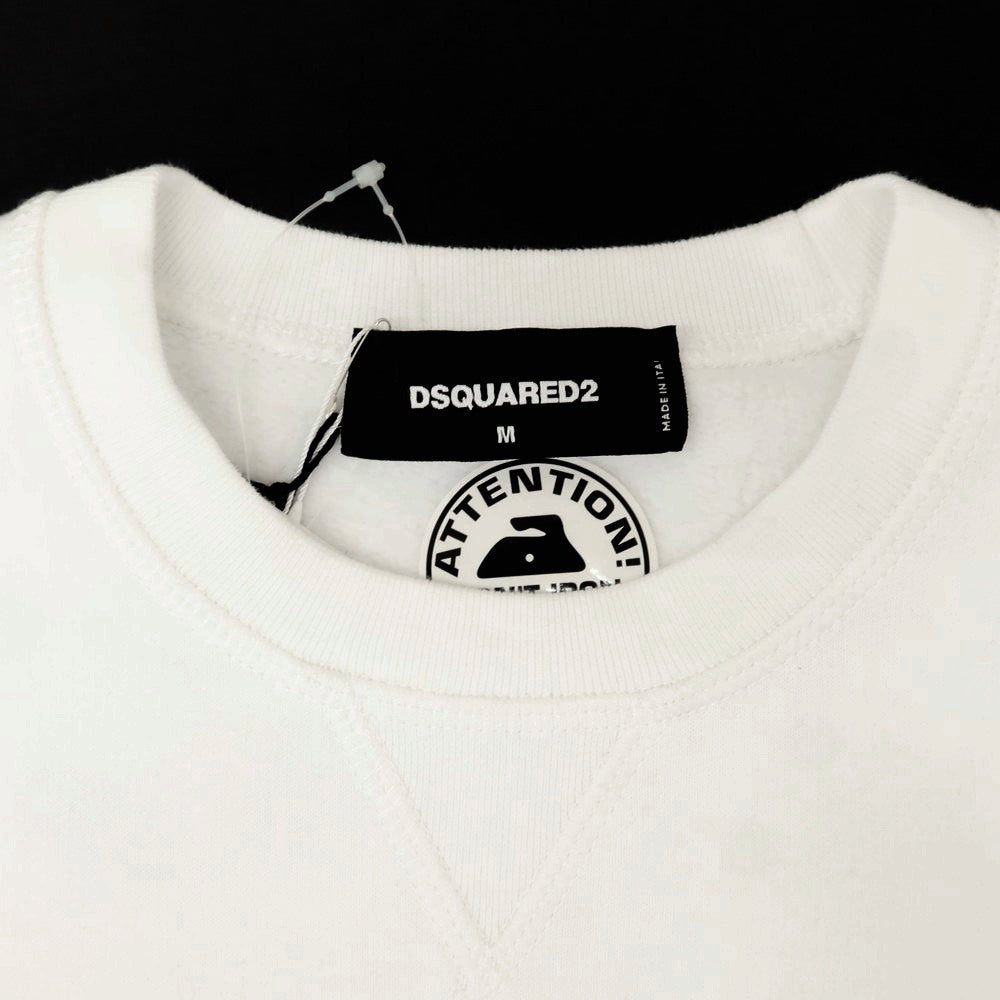 【新品】ディースクエアード DSQUARED2 コットン クルーネック スウェット ホワイト【 M 】【 状態ランクN 】【 メンズ 】